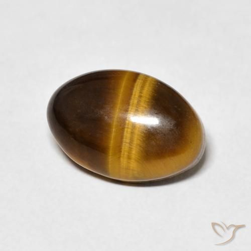 Œil de tigre Marron chaud naturelle ovale, 3.70 ct, Opaque