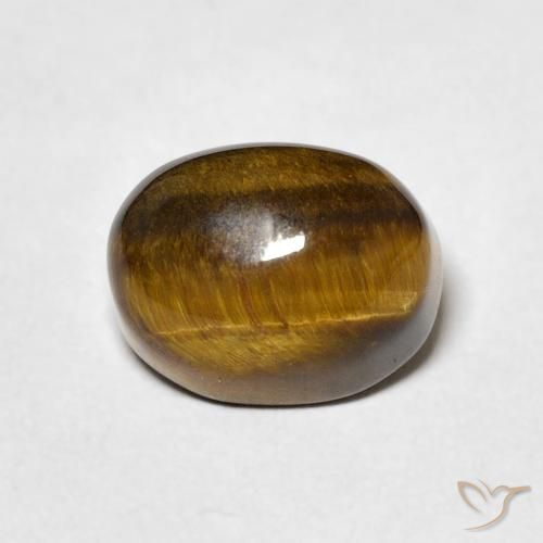 3.41ct Naturel Brun moyen Œil de tigre, ovale, Opaque