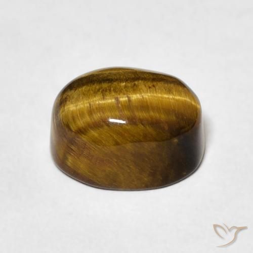 Œil de tigre Brun moyen naturelle ovale, 3.41 ct, Opaque