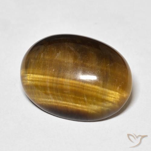 Œil de tigre Brun doré naturelle ovale, 13.39 ct, Opaque