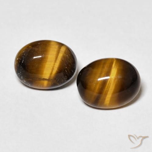 3.05ctw Naturel Marron chaud Œil de tigre, ovale, Opaque