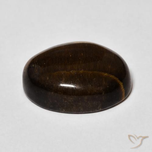 Œil de tigre Marron chaud naturelle ovale, 10.42 ct, Opaque
