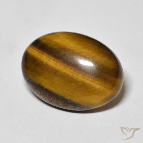 Œil de tigre Marron jaunâtre naturelle ovale, 11.52 ct, Opaque