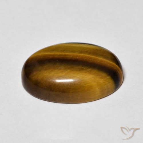 Œil de tigre Marron jaunâtre naturelle ovale, 11.52 ct, Opaque