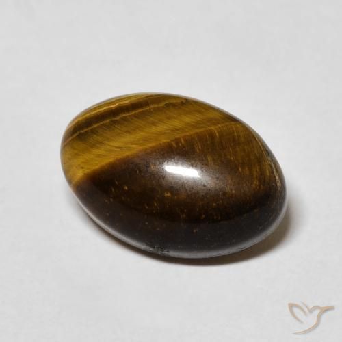 Œil de tigre Brun doré naturelle ovale, 3.84 ct, Opaque
