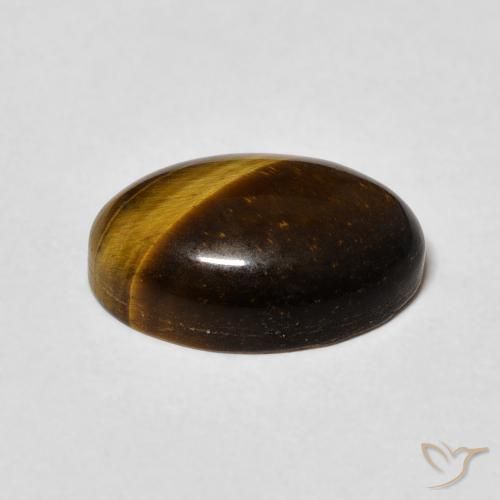 Œil de tigre Brun doré naturelle ovale, 3.84 ct, Opaque