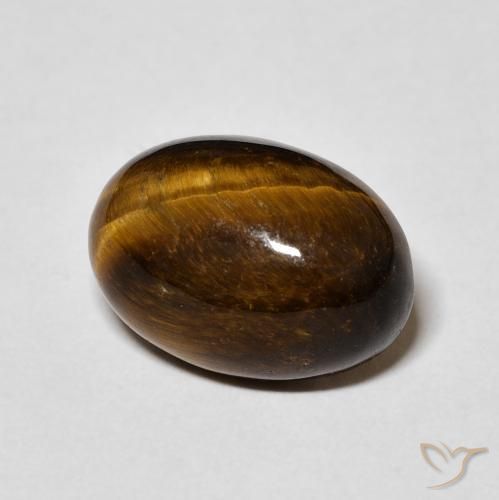 Œil de tigre Marron jaunâtre naturelle ovale, 6.48 ct, Opaque