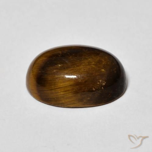 Œil de tigre Marron jaunâtre naturelle ovale, 6.48 ct, Opaque