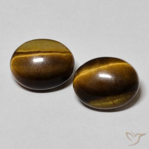 5.97ctw Naturel Brun moyen Œil de tigre, ovale, Opaque