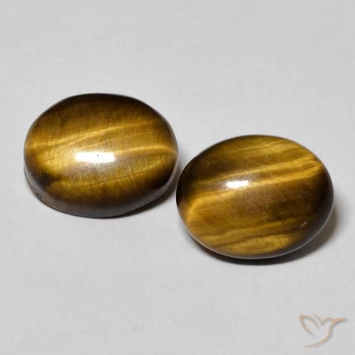 5.96ctw Naturel Brun moyen Œil de tigre, ovale, Opaque