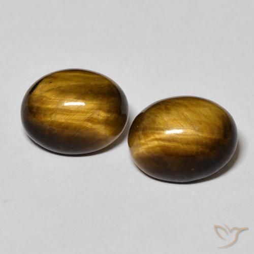 6.34ctw Naturel Brun doré Œil de tigre, ovale, Opaque