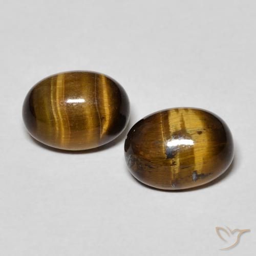 2.94ctw Naturel Brun doré Œil de tigre, ovale, Opaque