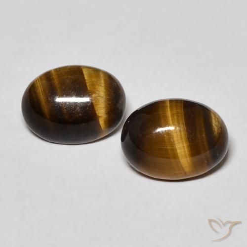 2.30ctw Naturel Brun doré Œil de tigre, ovale, Opaque