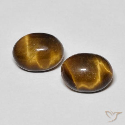 2.90ctw Naturel Brun moyen Œil de tigre, ovale, Opaque