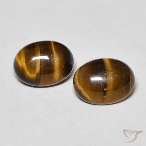 2.40ctw Naturel Marron jaunâtre Œil de tigre, ovale, Opaque