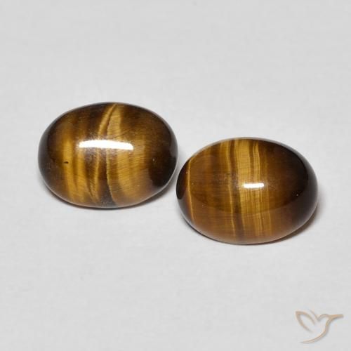 2.80ctw Naturel Brun moyen Œil de tigre, ovale, Opaque