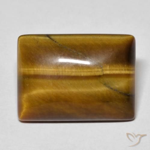 12.27ct Naturel Brun moyen Œil de tigre, Baquette, Opaque