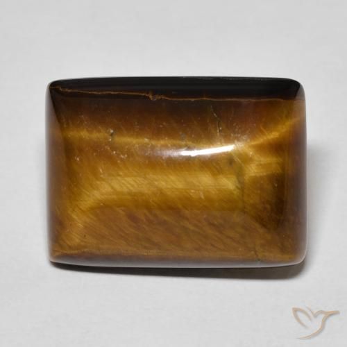 13.67ct Naturel Brun moyen Œil de tigre, Baquette, Opaque