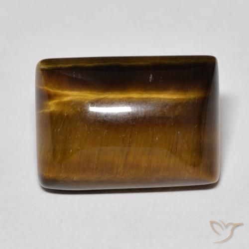 13.92ct Naturel Brun moyen Œil de tigre, Baquette, Opaque