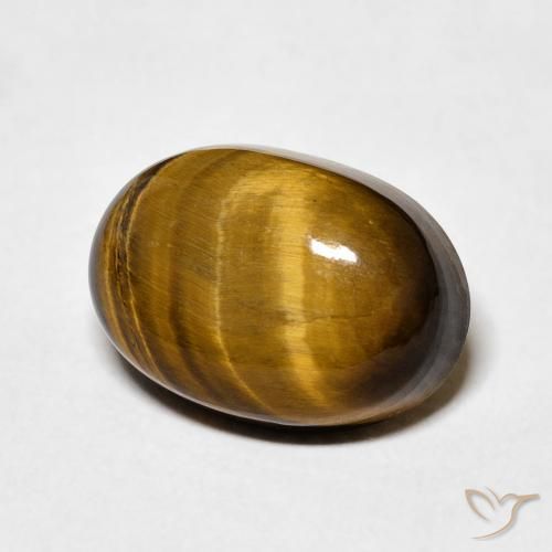 Œil de tigre Marron jaunâtre naturelle ovale, 7.84 ct, Opaque
