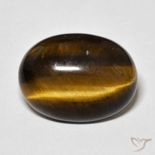Oeil de Tigre Medium Dark-Brown naturelle ovale, 14.75 ct, Opaque