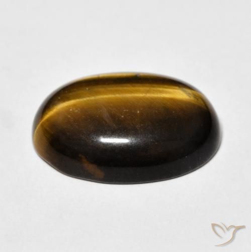 Oeil de Tigre Medium Dark-Brown naturelle ovale, 14.75 ct, Opaque