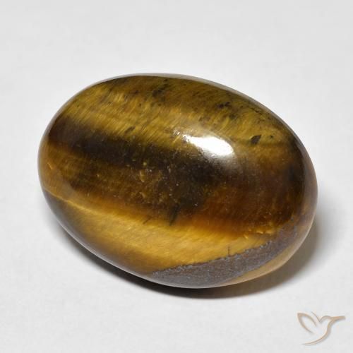 Œil de tigre Marron chaud naturelle ovale, 22.45 ct, Opaque