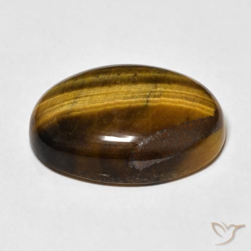 Œil de tigre Marron chaud naturelle ovale, 22.45 ct, Opaque