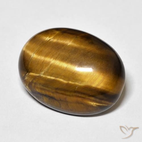 Œil de tigre Marron chaud naturelle ovale, 14.73 ct, Opaque