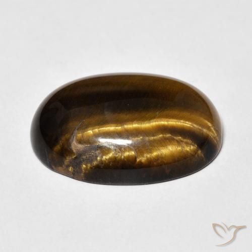 Œil de tigre Marron chaud naturelle ovale, 14.73 ct, Opaque