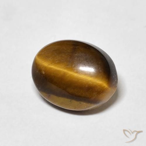 Œil de tigre Marron chaud naturelle ovale, 3.03 ct, Opaque