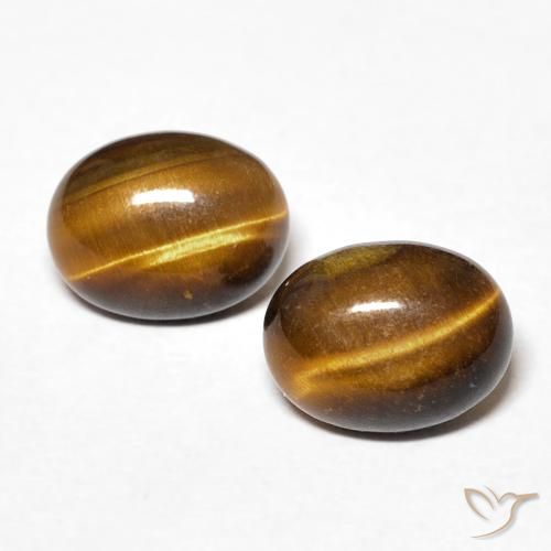 2.44ctw Naturel Brun doré Œil de tigre, ovale, Opaque