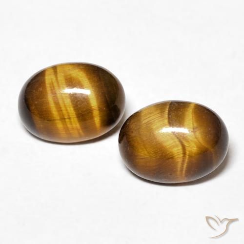 2.45ctw Naturel Marron chaud Œil de tigre, ovale, Opaque
