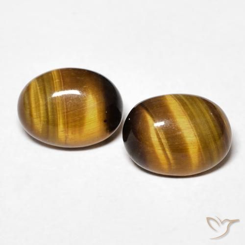 2.47ctw Naturel Brun moyen Œil de tigre, ovale, Opaque