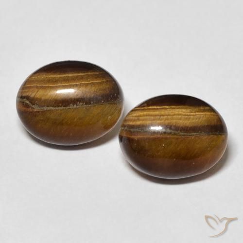 6.10ctw Naturel Brun moyen Œil de tigre, ovale, Opaque