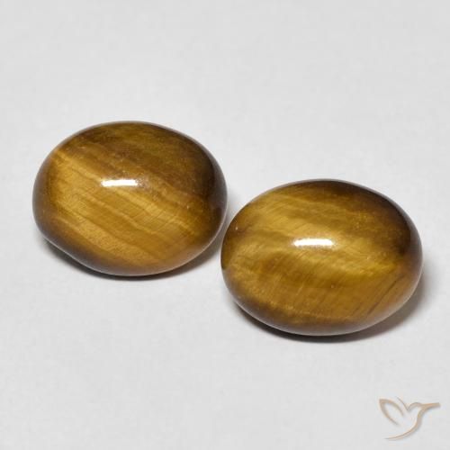 5.78ctw Naturel Brun moyen Œil de tigre, ovale, Opaque