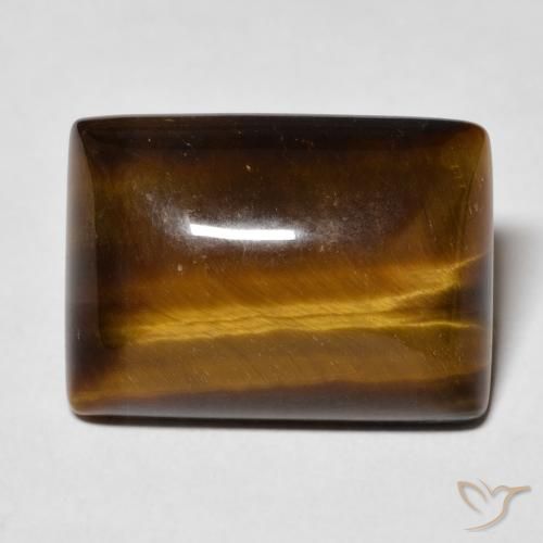 12.74ct Naturel Brun pain d'épices Œil de tigre, Baquette, Opaque, Photo A