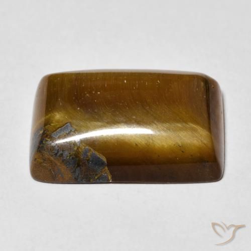 Œil de tigre Brun pain d'épices naturelle Baquette, 14.24 ct, Opaque