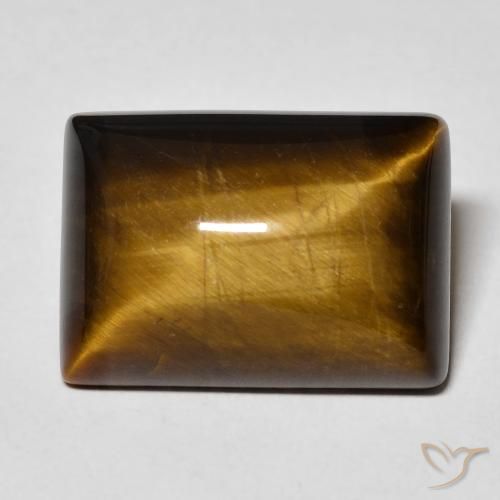 13.01ct Naturel Brun doré Œil de tigre, Baquette, Opaque