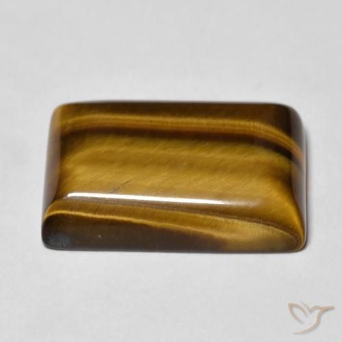 Œil de tigre Brun doré naturelle Baquette, 12.82 ct, Opaque