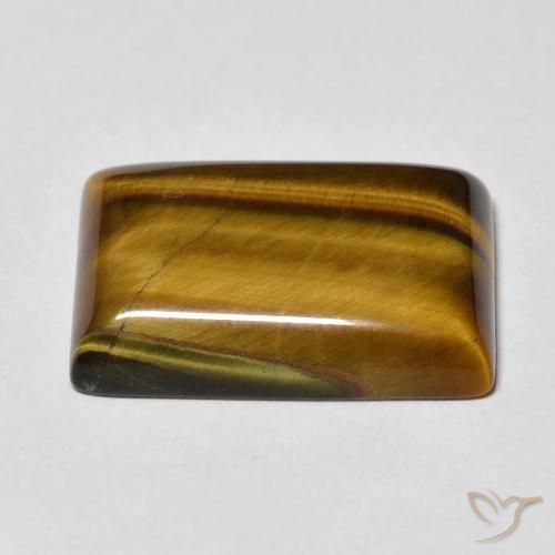 Œil de tigre Brun doré naturelle Baquette, 11.19 ct, Opaque
