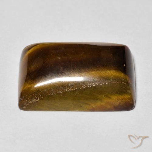 Œil de tigre Marron chaud naturelle Baquette, 13.92 ct, Opaque