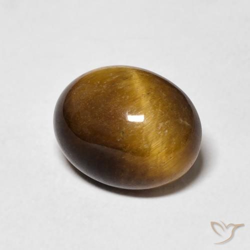 Œil de tigre Marron chaud naturelle ovale, 3.41 ct, Opaque