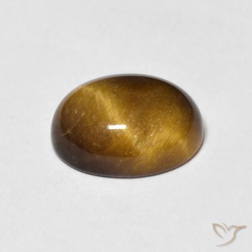 Œil de tigre Marron chaud naturelle ovale, 3.41 ct, Opaque