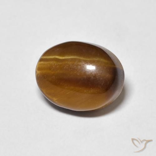 Œil de tigre Marron jaunâtre naturelle ovale, 3.08 ct, Opaque