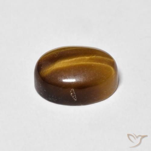 Œil de tigre Marron jaunâtre naturelle ovale, 3.08 ct, Opaque