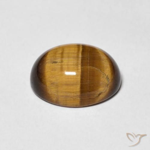 Œil de tigre Marron jaunâtre naturelle ovale, 3.75 ct, Opaque