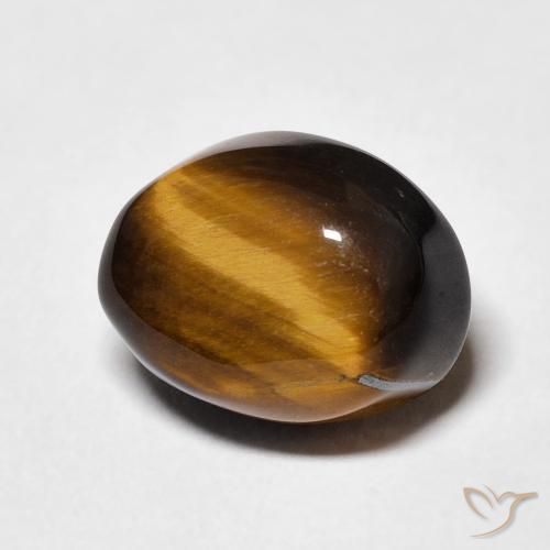 Œil de tigre Brun doré naturelle ovale, 5.77 ct, Opaque