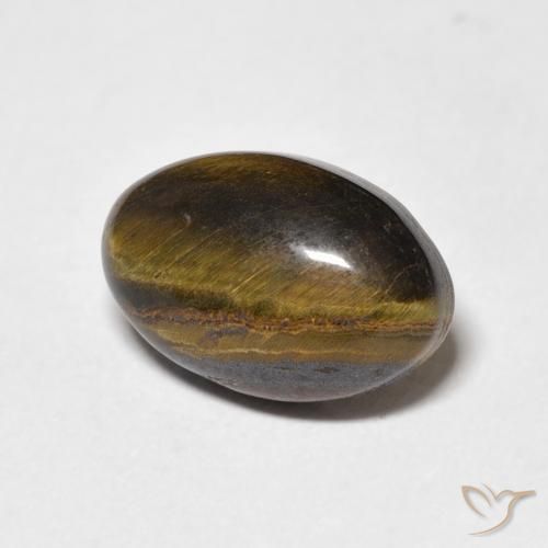 Œil de tigre Marron chaud naturelle ovale, 4.23 ct, Opaque