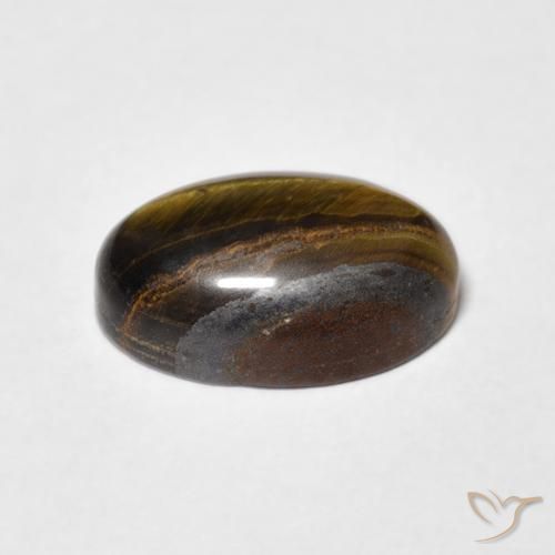 Œil de tigre Marron chaud naturelle ovale, 4.23 ct, Opaque